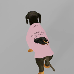 Longtongue – Designer Dog T-shirts – My Human Says I am Cute – Cheerful Design